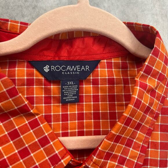 ROCAWEAR Mens Button-Down Checker Shirt Size 3XL - Picture 6 of 10